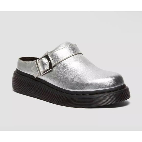 NEW DR.MARTENS LAKETEN SLINGBACK MULE SILVER METALLIC GRAY L8/M7 - Picture 4 of 8